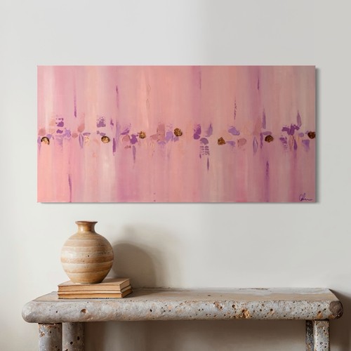 Gemälde rosa 50x100 - gemälde,