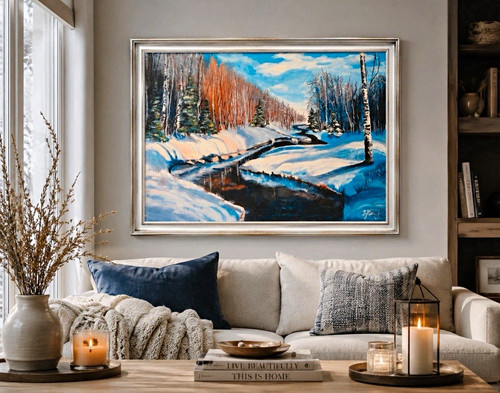 ölgemälde winterlandschaft - Ölgemälde,