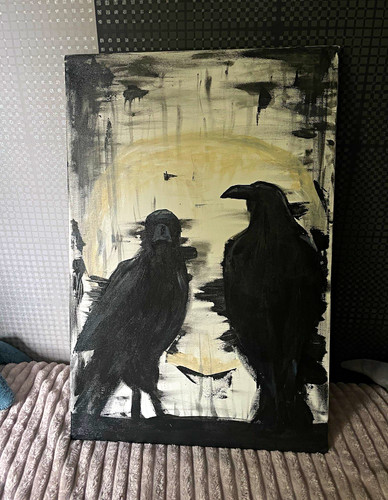 Gemälde auf leinwand mit - mit, zwei