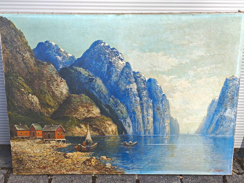 Xxl fjordlandschaft gemälde - fjordlandschaft,