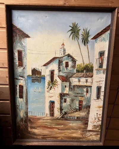 Mediterranes ölgemälde auf - Ölgemälde,