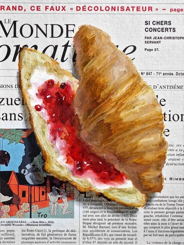 Croissant auf zeitung bild - croissant,