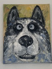 Original Öl Gemälde Hund Dog