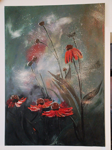 Gemälde blumenmotiv rote - gemälde,, blumenmotiv,
