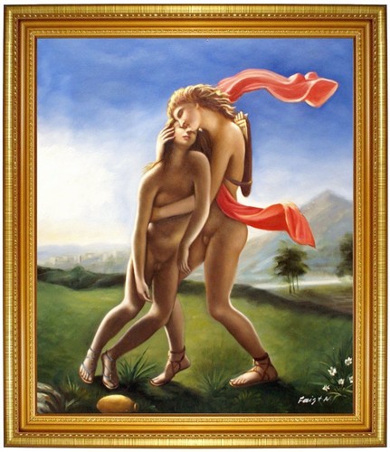 ölbild romantische szene jean - szene,