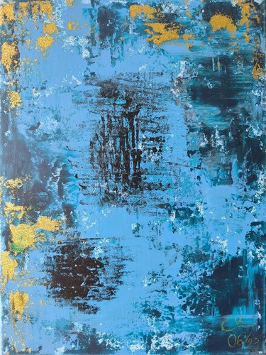 Gemälde abstrakt blau mit