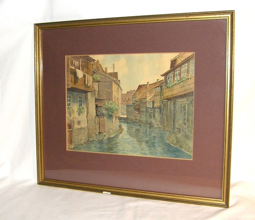 Gerahmtes aquarell einer - gerahmtes,