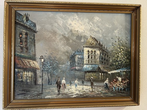 Vintage paris öl - paris, auf