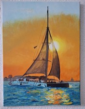 Acrylgemälde, das einen Abend
