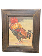 Ölgemälde Hahn signiert