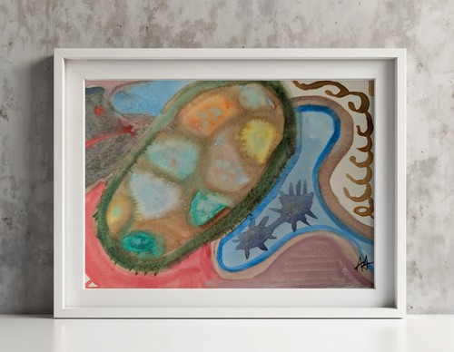 Gerny 8x21cm watercolour - gerny, 14,8x21cm