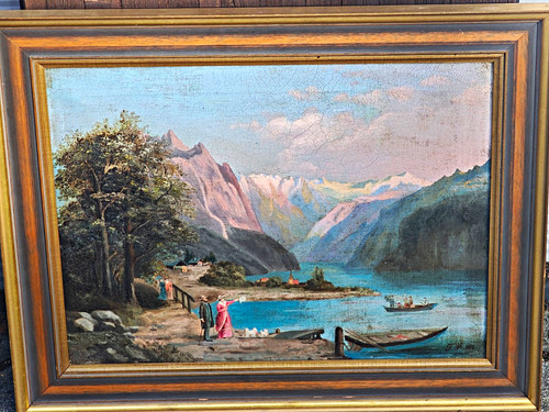 Alpenpanorama idylle gemälde - idylle,