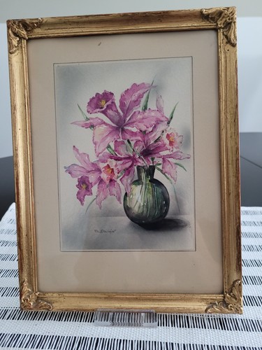 Altes aquarell blumen vase - altes,