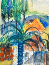 Landschaft Aquarell auf Papier