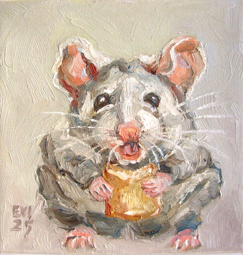 Maus original ölgemälde tier - maus,