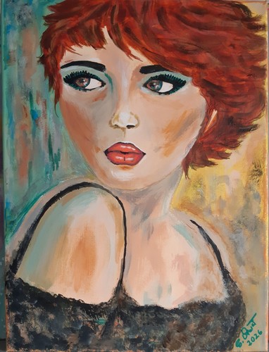 Acryl bild gemälde - gemälde, frau