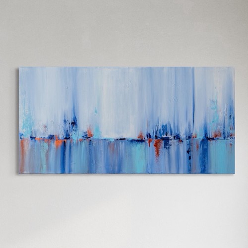 Abstraktes gemälde blau - abstraktes,