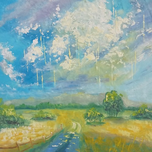Felder landschaft ölbild - felder,