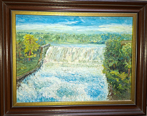 Gerahmtes landschaftsgemälde - gerahmtes,