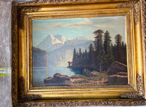 Antik ölgemälde 1872 alpine - antik,