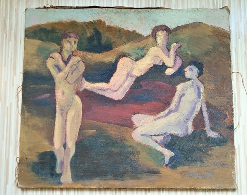 Badende frauen öl auf - badende,