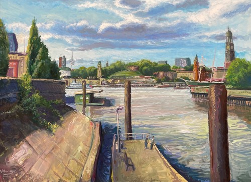 Hamburger hafen gemälde - hamburger, hafen,gemälde