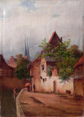 Gemälde blick auf altstadt - blick,